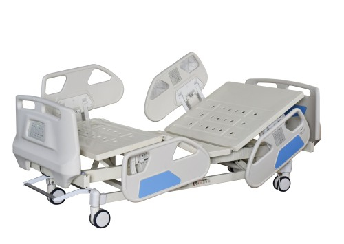 Cama de hospital eléctrico ZQ-BE4-12B con rieles ABS y RCP de emergencia | Cama médica ajustable