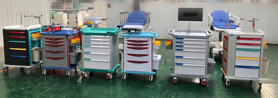 hot medical equipment emergency trolley cart price Trolley de emergencia con múltiples cajones