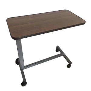 Mesa de comedor de hospital estándar de madera para pacientes sobre la cama 