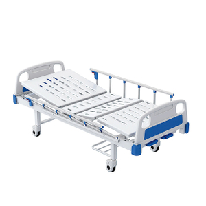 Cama de hospital barata de dos funciones para pacientes clínicos Cama manual de 2 manivelas