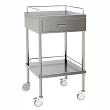 Carro de tratamiento médico de acero inoxidable con cajón