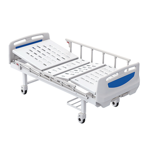 Cama manual de hospital barata de dos manivelas con cabecera de ABS