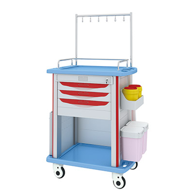 Hospital ABS IV Trolley de tratamiento tratamiento médico conveniente carro trolley con ganchos de infusión