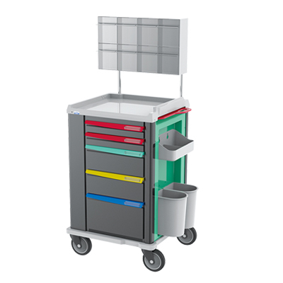 Carro anestésico lujoso de medicina clínica de abs y metal móvil