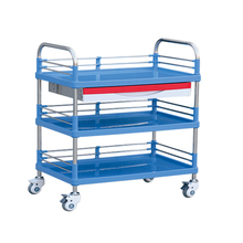 ZQ-UT-02 Multi-Purpose ABS Hospital Medical 3 Stelf Utility Carts con cajón