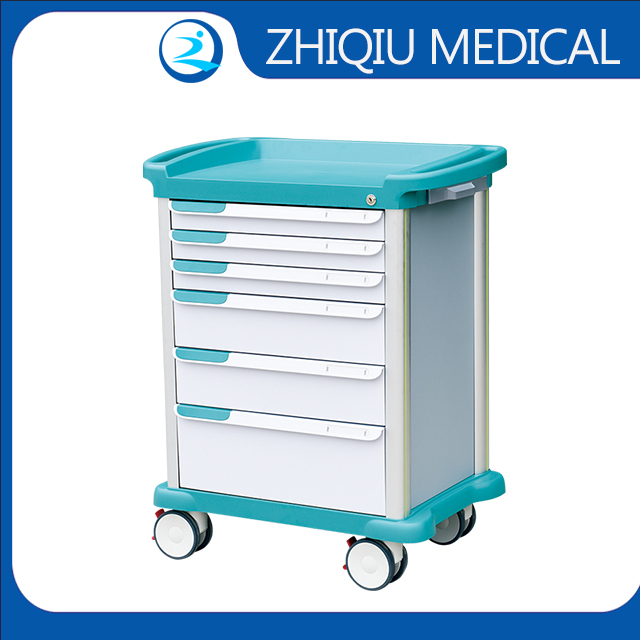 ZQ-MT-840-02H ABS Medicine Trolley con cajones cerrados para hospitales