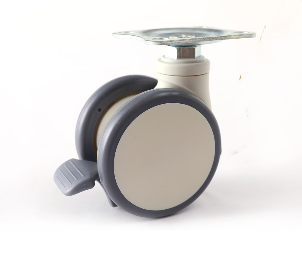 Ruedas médicas con ruedas dobles de vástago roscado de 3 pulgadas/4 pulgadas/5 pulgadas para equipos