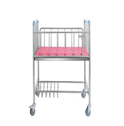 Proveedor de China, muebles pediátricos, cuna médica de metal para bebés, cama con ruedas