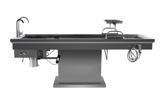  Mesa de autopsia de acero inoxidable ZQ-RD-A-03 304 con ventilación y pulverizador