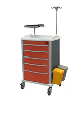 ZQ-ET650-05Y Carro de Medicación de Emergencia con 5 Cajones y Acceso Rápido