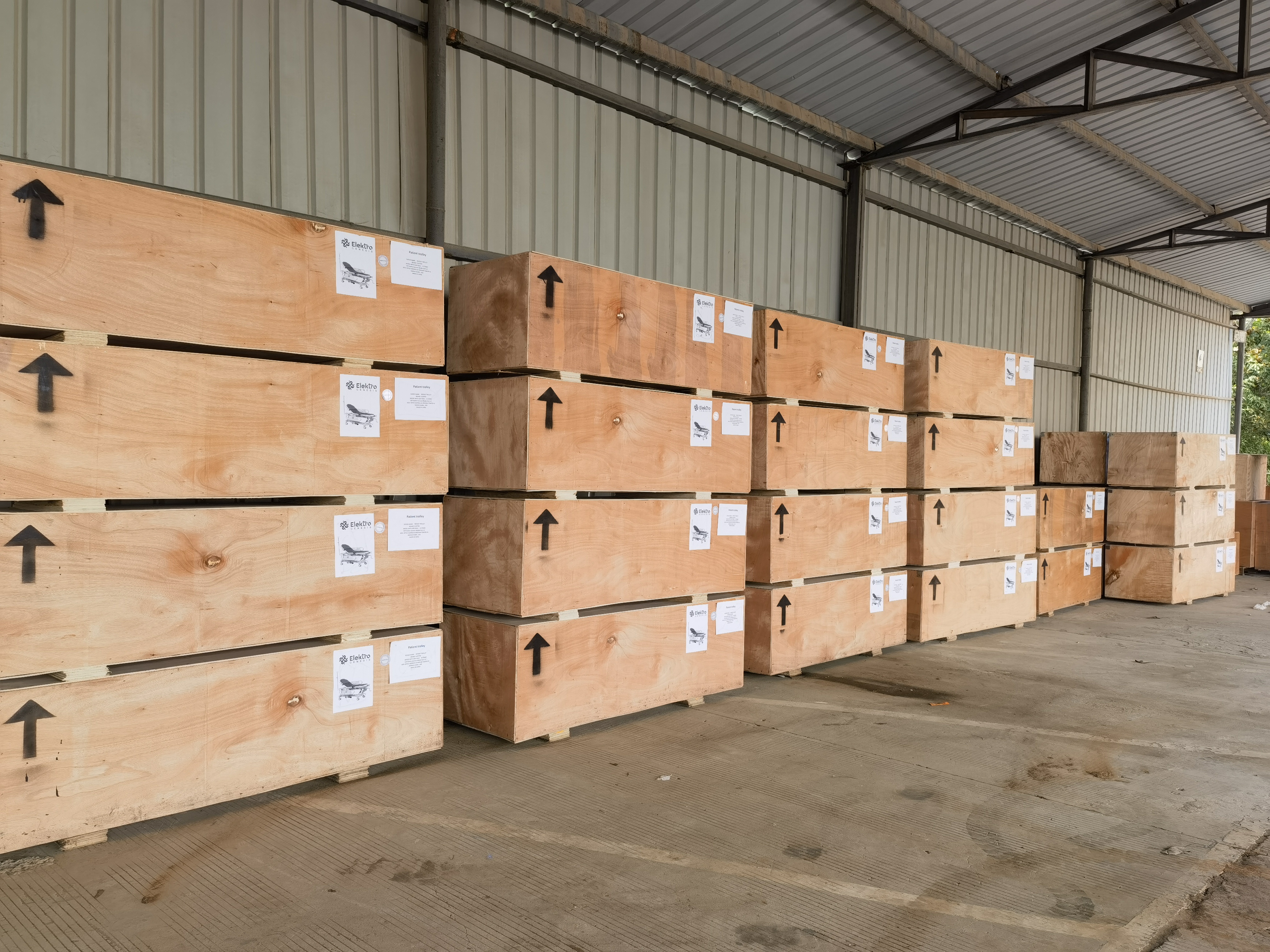 Finished stretcher packed for export