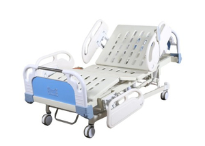 ZQ-BE4-21B Cama médica con poste de mono y gancho de orina | Exportación de cama de paciente ajustable