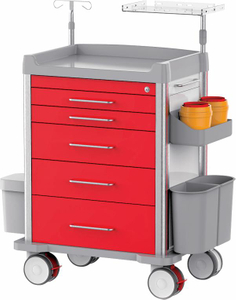 ZQ-ET660-01H Carro de emergencia para hospital Abs Carro de emergencia para enfermería Carro médico Lista de equipos hospitalarios