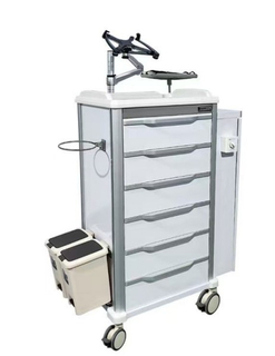 Carro médico duradero de intubación de vías respiratorias difíciles ZQ-CT650Y con cajones de ABS