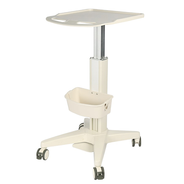 Cartro de monitor de paciente enrollable ajustable con ruedas de freno y diseño de altura ergonómica para hospitales