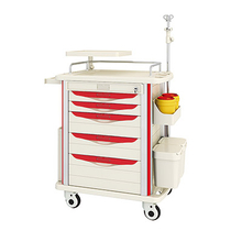 Carro de emergencia médica para cura de vendajes con cajones de ABS ZQ-ET-750/850-03H a la venta