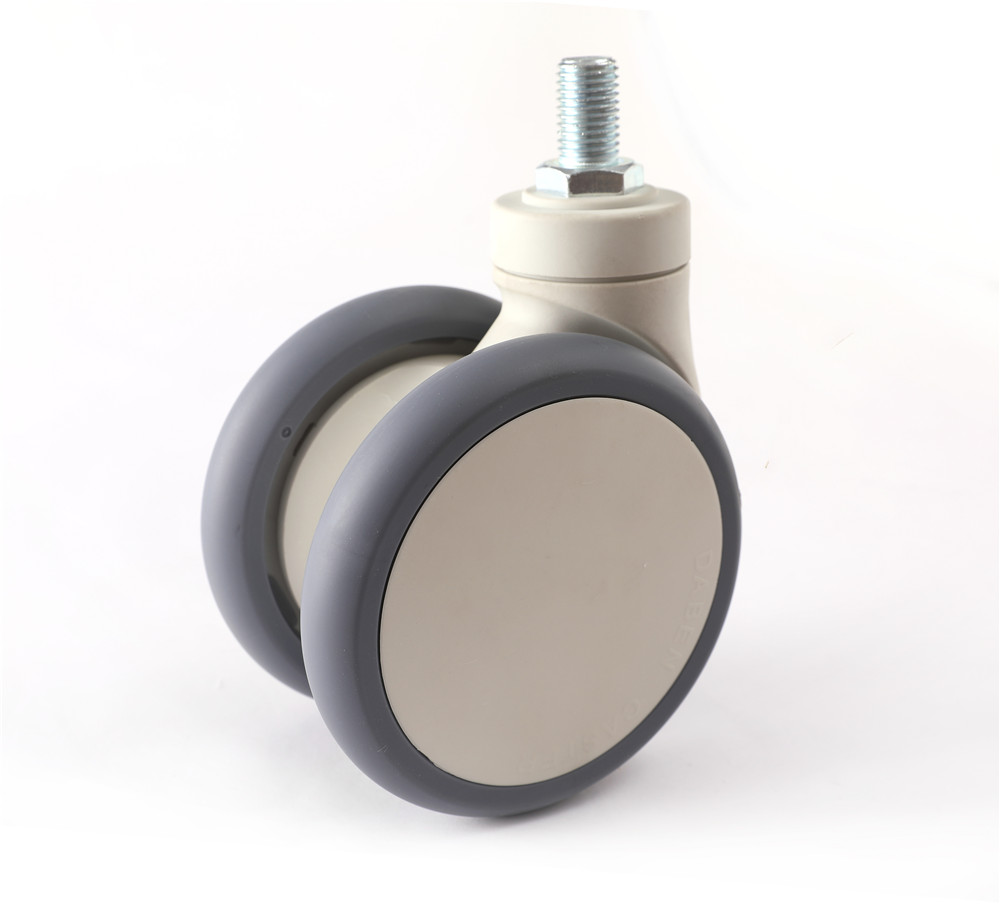 Ruedas médicas con ruedas dobles de vástago roscado de 3 pulgadas/4 pulgadas/5 pulgadas para equipos