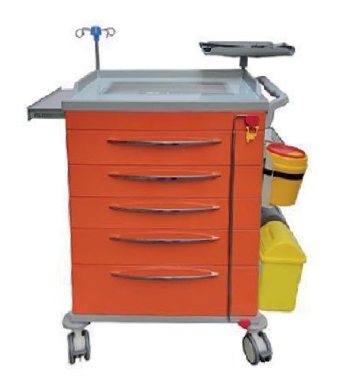 ZQ-E670-C13 carro de emergencia de aluminio liviano con cajones: almacenamiento médico duradero y móvil