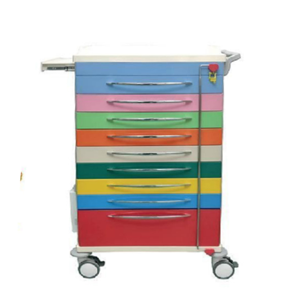 Carro de emergencia pediátrico hostial ZQ-E670-C14 con 9 cajones