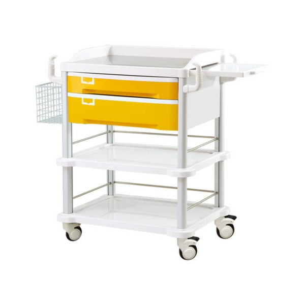 ZQ-CT580-15T Trolley de tratamiento médico de aluminio ergonómico con bandejas deslizantes 