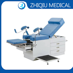 Mesa de examen ginecológico para entrega hospitalaria, Manual médico, ajustable, multifunción, de alta calidad, con cajones