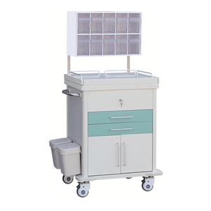 ZQ-AT690-03H Carrido de anestesia de acero de metal con 5 cajones para hospitales 