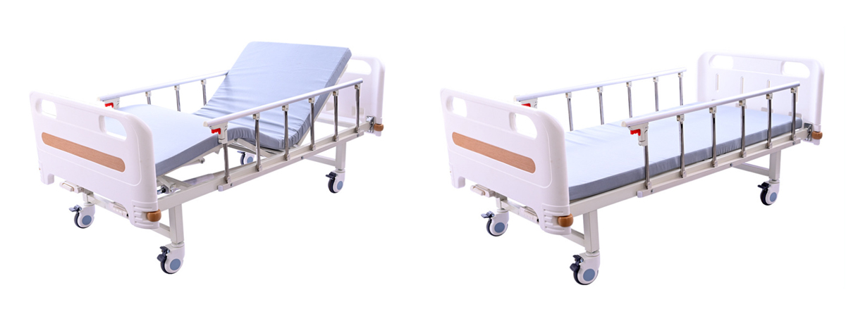 cama de manivela manual con colch&oacute;n