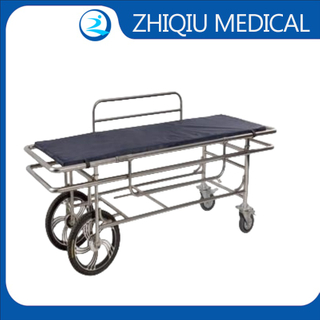 Carro camilla de transferencia de pacientes de acero inoxidable ZQ-TSM-09D con ruedas grandes y pequeñas